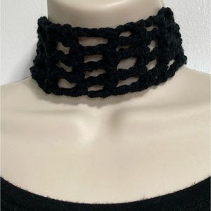 Choker Gothic Steam Punk Crochet Stretchy Black Neck Chocker 17 in x 2 in